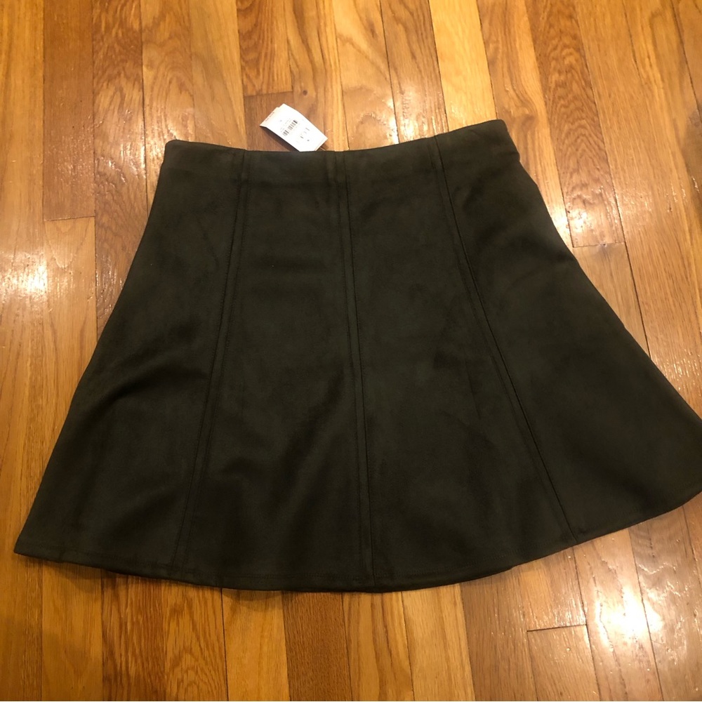 NWT Forest Green Loft Suede Mini Skirt